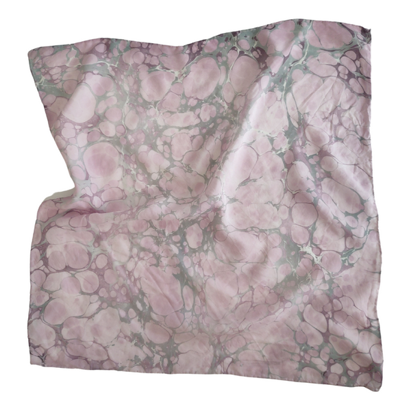 NEW 22"22" MARBLED SILK SCARF pink