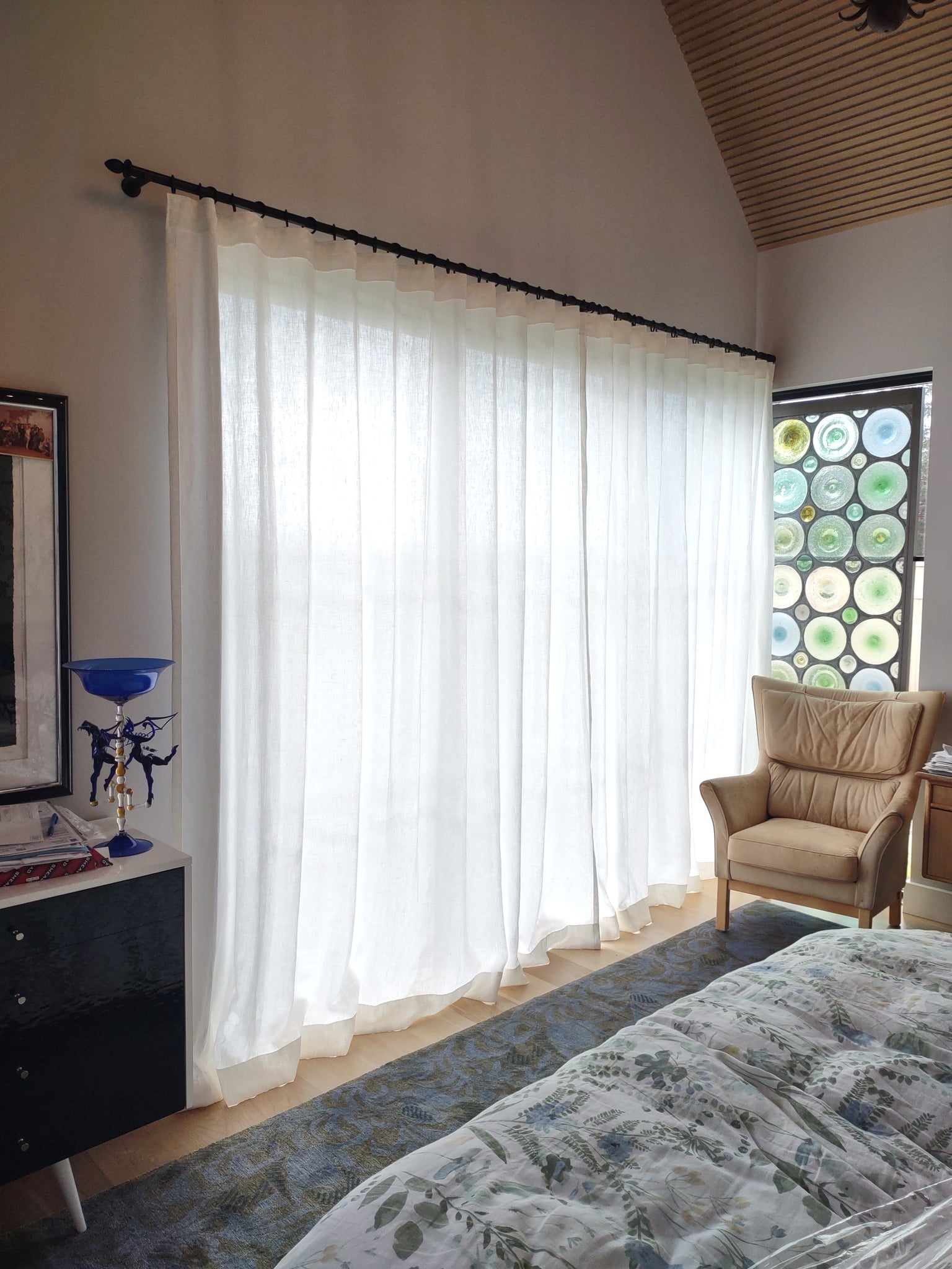 Chair Pad with Fabric Cover Buttons & Ties