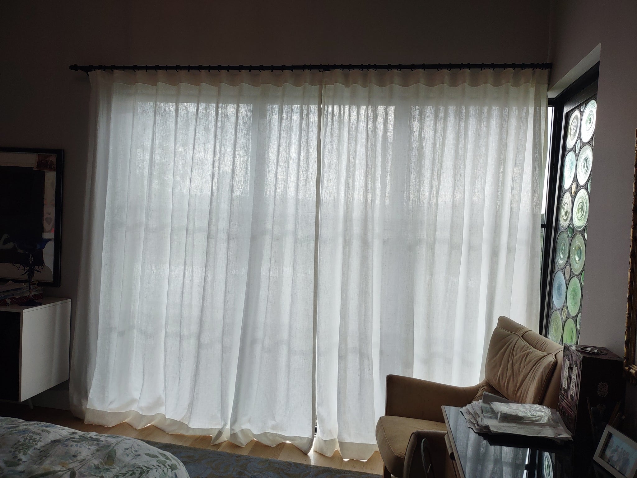 Chair Pad with Fabric Cover Buttons & Ties